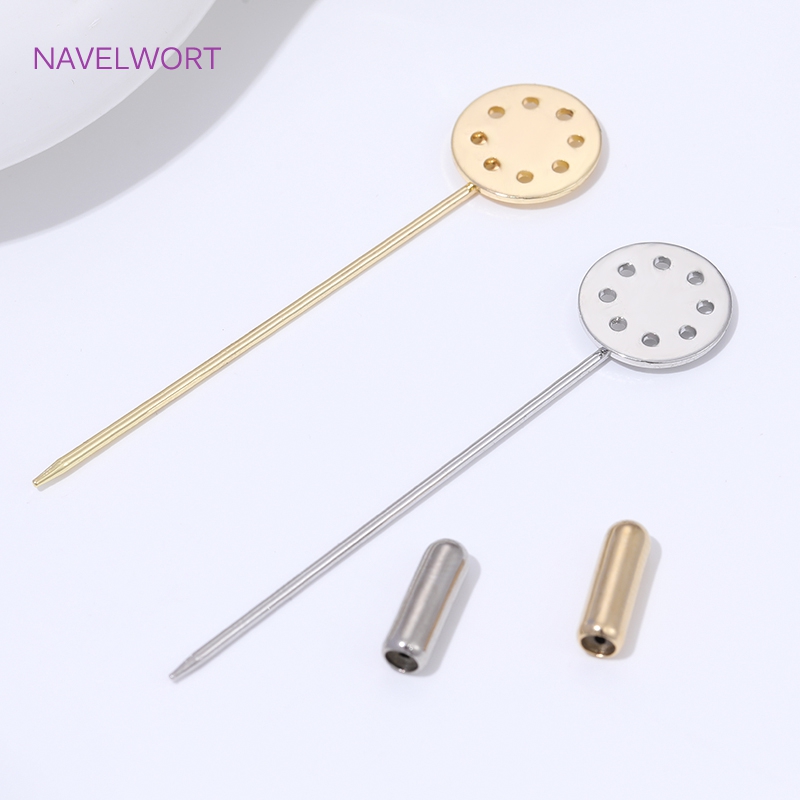 Jewelry Making Items - 14K Gold Plated Long Brooch Safety