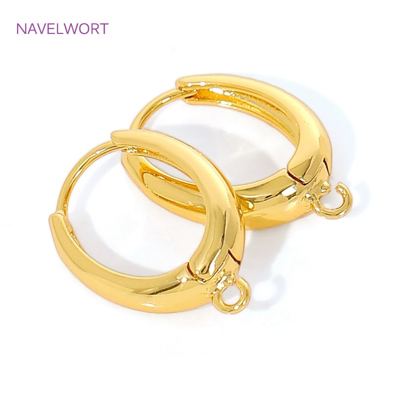 Jewelry Making Items - 18K Gold Plated Brass Earwires Fasteners,Oval