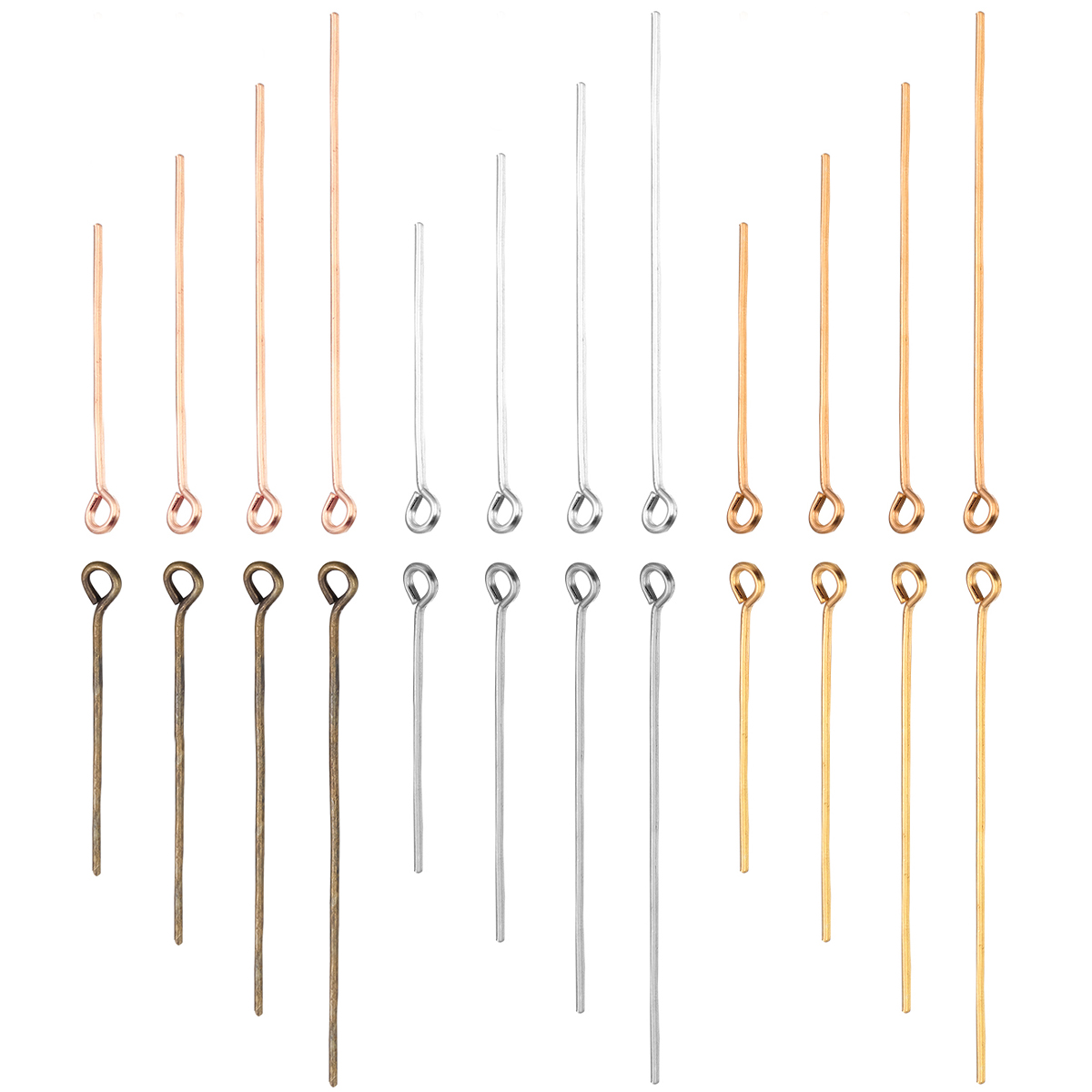 Jewelry Making Jig - 200pcs/Lot 20/26/30/35/40/45/50mm Rose Gold Eye Head