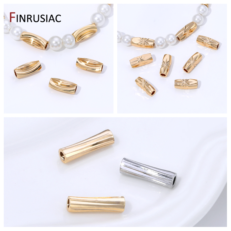 Jewelry Making Items - 14K Gold Plated Brass Stripe Tube