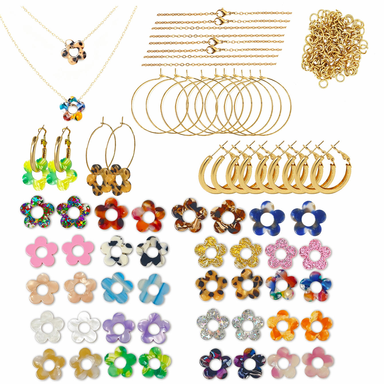 Jewelry Making Course - Cute Colorful Sequin Acrylic Flower DIY