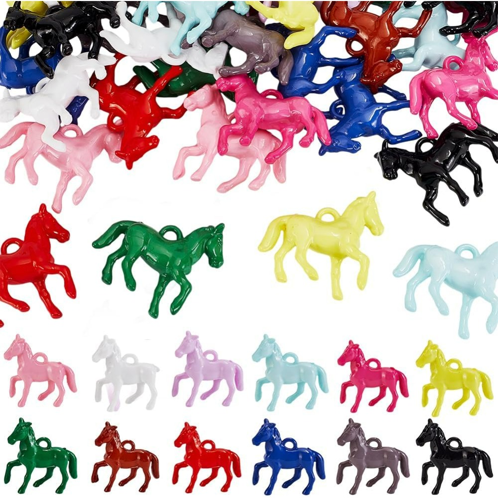 Jewelry Making Course - 48pcs Opaque Acrylic Pendants 12 Colors