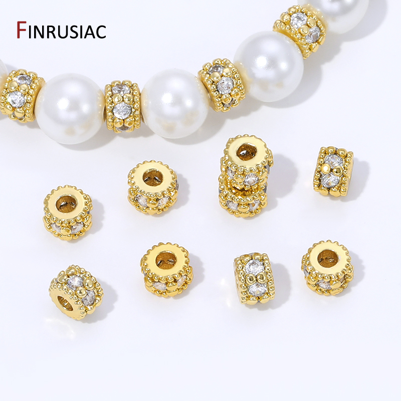Jewelry Making Items - 18K Gold Plated Brass Inlaid Zircon