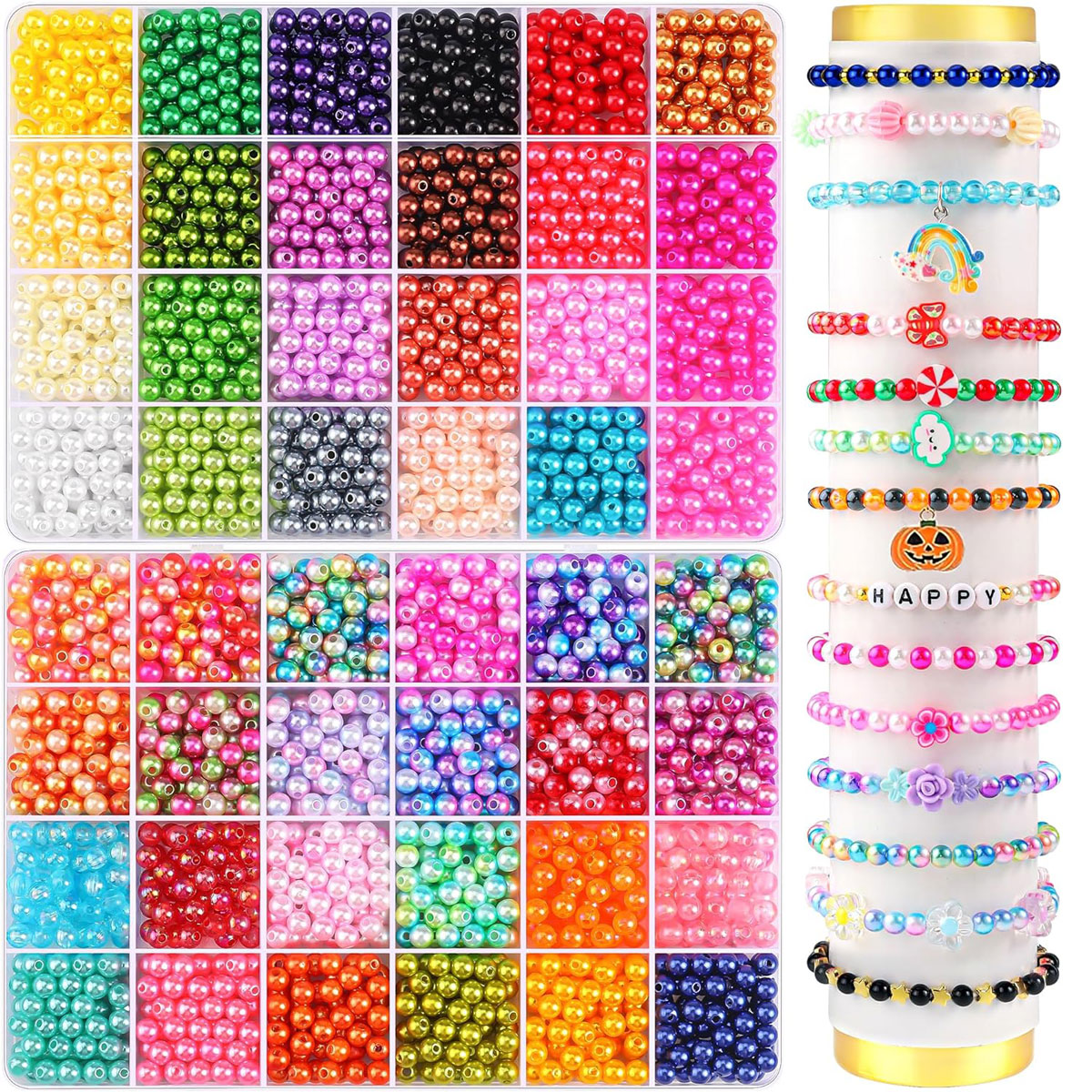 Jewelry Making Course - 2400PCS 48 Compartments Pearl Jewelry 48