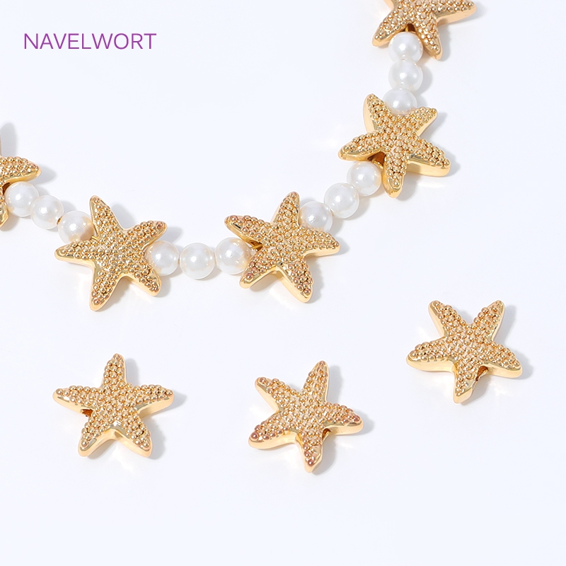 18K Gold Plated Starfish Space - Jewelry Making Items 리뷰 및 가격
