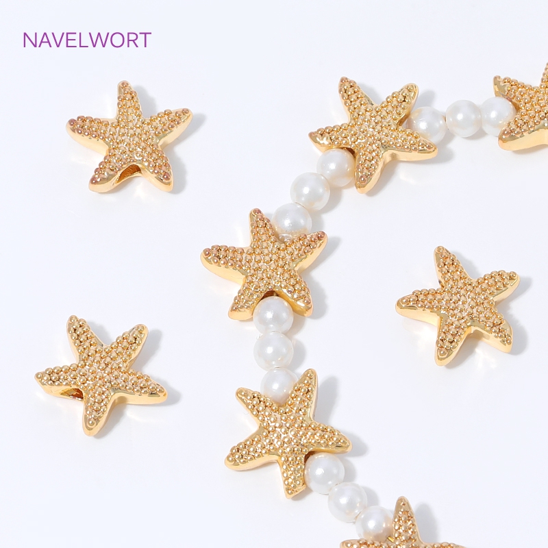 18K Gold Plated Starfish Space - Jewelry Making Items 리뷰 및 가격