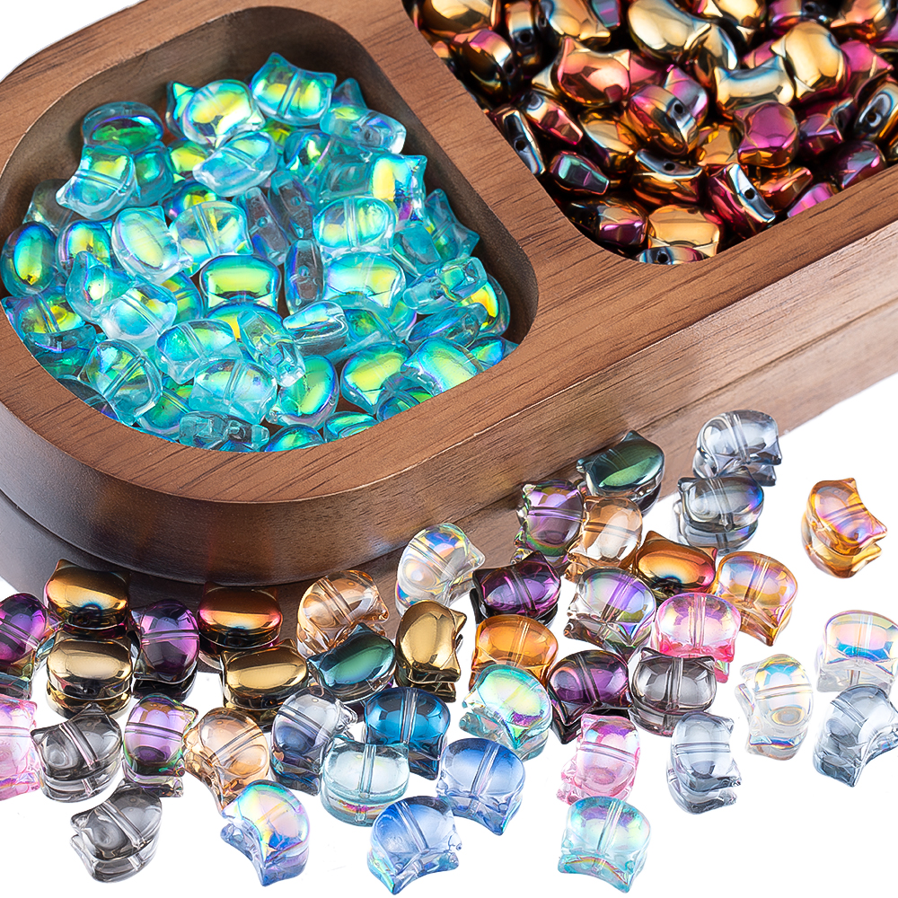 50pcs Colorful Cat Head Glass  - Jewelry Making Jig 리뷰 및 가격