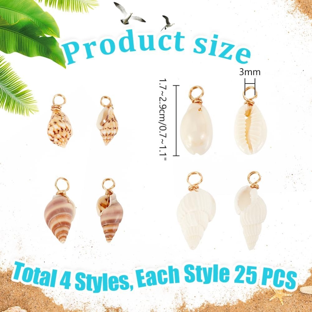 100pcs 4 Styles Natural Shell  - Jewelry Making Course 리뷰 및 가격