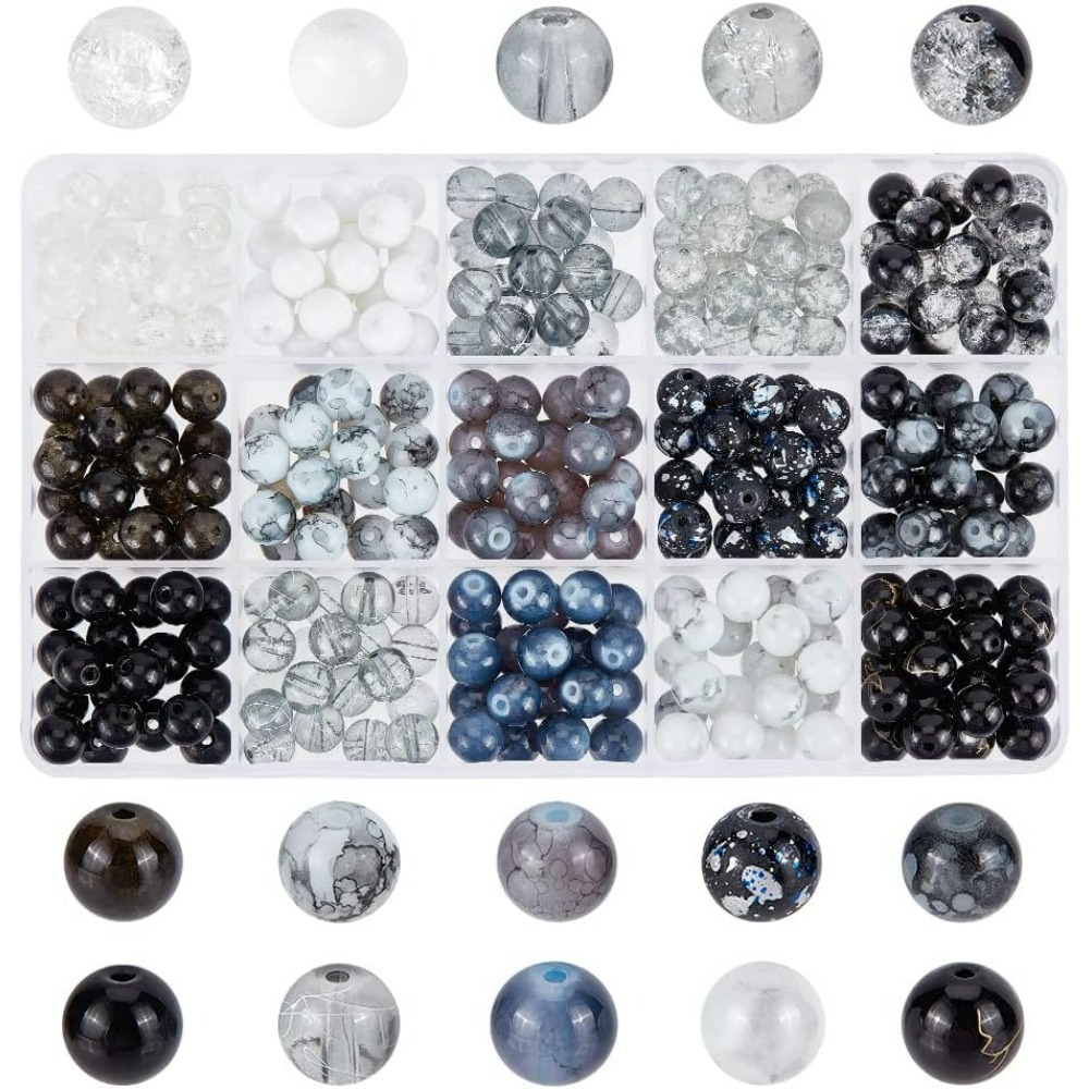 300pcs 8mm Black Glass Beads 1 - Jewelry Making Course 리뷰 및 가격