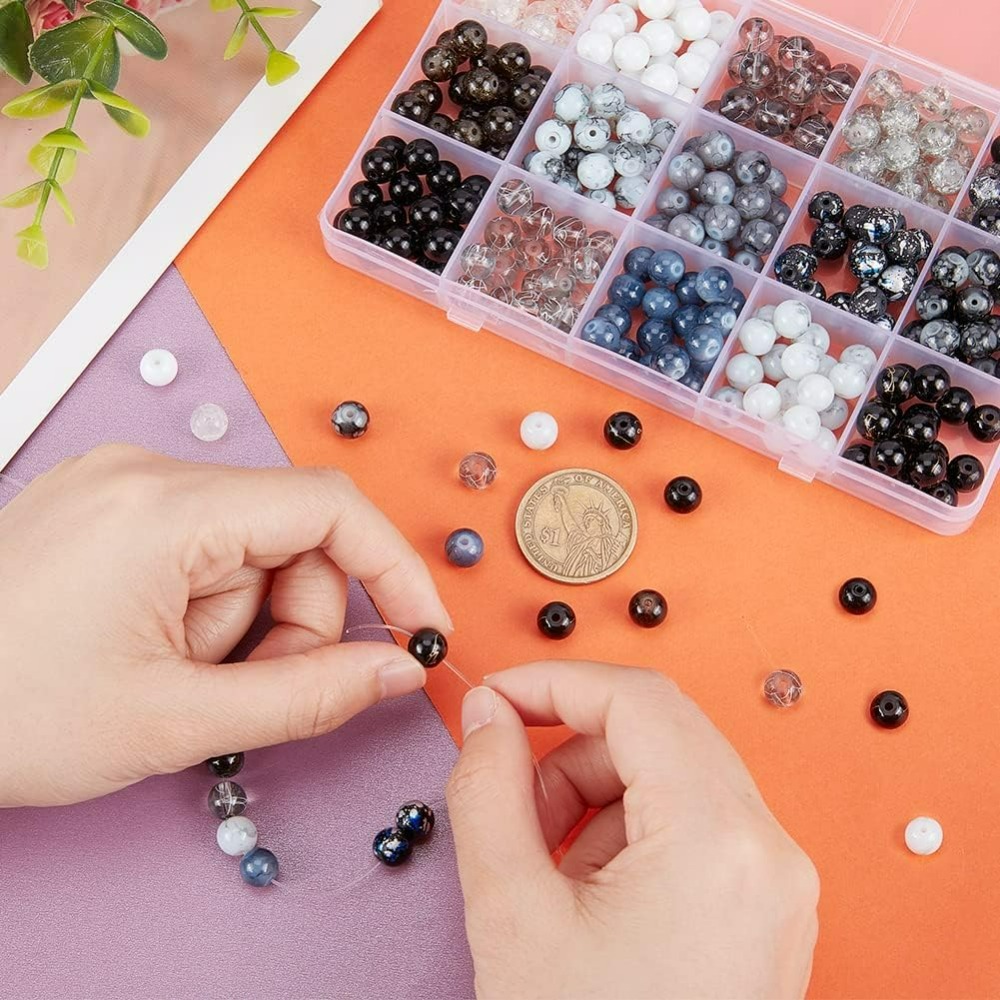 300pcs 8mm Black Glass Beads 1 - Jewelry Making Course 리뷰 및 가격